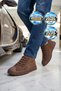 Brown Nubuck Lace-Up Lightweight Comfortable Memory Sole Men's Casual Shoes 26K Vigor - 3
