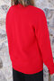 Red Standard Size Asymmetrical Multi-Button Knitwear - 4