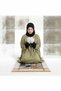 Girls Olive Green Prayer Dress with Black Hijab – Modest Islamic Salah Outfit for Girls - 3