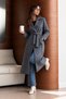 Women's Stylish Cut-Waist Long Smoked Coat - 6