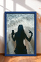 Woman Shadow on the Beach with Phone Framed Painting Italy Poster Living Room Kitchen Wall Decor Itn116