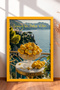 Living La Dolce Vita Crystal Lemon Framed Painting Italy Poster Wall Decor Itp007