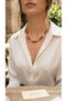 Women's Red Black Crystal Beaded Gold Color Necklace 40 cm Adjustable Stone Necklace - 4