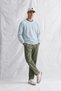 Men's Blue Crew Neck Striped Modal Fabric Sweatshirt - 2