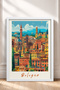 Bologna Towers and City Silhouette Framed Painting Italy Poster Living Room Kitchen Wall Decor Itp010 - 3