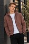 Men's Fleece-Lined, Pilling-Resistant, Full-Zip, Zippered Pocket, Hooded Brown Sweatshirt Jacket - 7