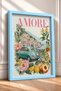 Amore Written Mint Green Classic Car Framed Painting Italy Poster Wall Decor Itn118 - 2