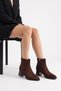 Women's Faux Leather Zippered Pointed Toe 6 cm Heeled Orthopedic Winter Boots - 2