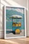 Lemon and Orange Countertop on Beach Framed Painting Italy Poster Living Room Kitchen Wall Decor Itn119 - 2