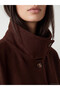 Özmarka New Season Brown Scarf Oversized Women's Cashmere Coat - 3
