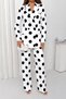 Women's White 80S Polka Dot Blazer Jacket Pants Set Nj202