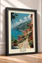 Stone Pathway Framed Painting on Sicilian Coast Italy Poster Living Room Kitchen Wall Decor Itp011 - 2
