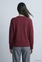 Crew Neck Oversize Knitwear Sweater 2521 Claret Red - 3