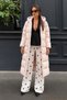 Women's Hooded Long Stylish Beige Puffer Coat - 2