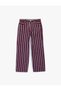 Striped Baggy Denim Trousers with Cotton Pockets - Baggy Jeans - 5