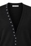 7079 Women's V-Neck Button Detailed Long Sleeve Wool Knitwear Cardigan Black - 2