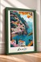 Amalfi Stone Bridge and Orange Leaves Framed Painting Italy Poster Wall Decor Itp006 - 2