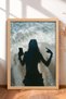 Woman Shadow on the Beach with Phone Framed Painting Italy Poster Living Room Kitchen Wall Decor Itn116