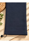 Navy Blue Color Baggy Adjustable Leg Thick Ribbed Sweatpants with Pockets - 4