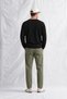 Men's Black Crew Neck Striped Modal Fabric Sweatshirt - 3
