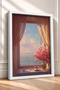 Sea and Sailboats View from the Window Framed Painting Italy Poster Wall Decor Itn110 - 2