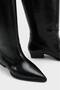 Women's Black Patent Leather Pointed Toe Short Heel Western Boots - 8