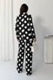 Women's Black 80S Polka Dot Blazer Jacket Pants Set Nj202 - 6