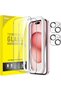 Screen Protector for iPhone 15, 2+2 Pack