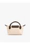 Covered Double Handle Zippered Long Strap Hand and Crossbody Bag - 3