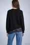 Asymmetrical Cut Oversize Sweater 2653 Black - 3
