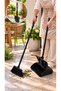 Dustpan and Brush Set - Foldable, Space-Saving Dustpan and Brush Set - with Wheels, Container, Collapsible