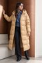 Women's Hooded Seasonal Inflatable Gold Coat - 4