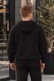 Men's Fleece-Lined, Pilling-Resistant, Full-Zip, Zippered Pocket, Hooded Black Sweatshirt Jacket - 4