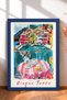 Cinque Terre Balcony Breakfast Framed Painting Italy Poster Living Room Kitchen Wall Decor Itp014