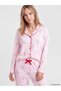 Ozmarka New Season Pink Teddy Bear Printed Women's Pajama Set - 2