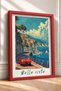 Bella Vista Written Red Classic Car Framed Painting Italy Poster Wall Decor Itp030 - 2
