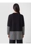 Peak New Season Black Crew Neck Patterned Women's Knit Sweater - 4