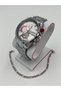 Men's Steel Wristwatch with Bracelet Gift Box Silver Color White Dial Chronograph Design Watch Set Frn56 - 2