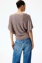 Batwing-sleeved fine-knit top - 4