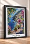 Positano Bougainvillea and Lemon Patika Framed Painting Italy Poster Living Room Kitchen Wall Decor Itp043 - 2