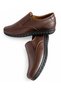 Men's Tan Faux Leather Laceless Casual Shoes – Textured Surface, Thick Sole with Stitching Detail - 3