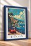 Bella Vista Written Red Classic Car Framed Painting Italy Poster Wall Decor Itp030 - 2