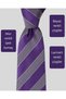 Navy Blue White Striped Purple Color Silk Tie – 8 cm Wide - 2