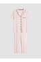 Ozmarka New Season Pink Shirt Collar Maternity Pajama Set