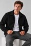 Men's Comfortable Black Cardigan with Fleece Inside - 5