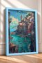 Colorful Boats in Positano Harbor Framed Painting Italy Poster Living Room Kitchen Wall Decor Itp032 - 2