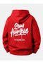 Stay Humble Printed Cotton 3 Thread Threaded Oversize Sweatshirt