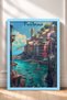 Colorful Boats in Positano Harbor Framed Painting Italy Poster Living Room Kitchen Wall Decor Itp032 - 3