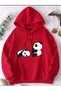 Panda Printed Cotton 3 Thread Threaded Oversize Sweatshirt