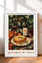 Lasagna Di Mama Written Lazanya and Wine Framed Painting Italy Poster Wall Decor Itp038
